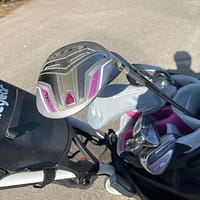 Golfsæt7 Golfsæt dame næsten ny Cobra med Clicgear vogn