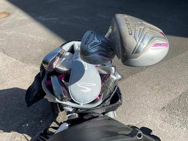 Golfsæt3 Golfsæt dame næsten ny Cobra med Clicgear vogn